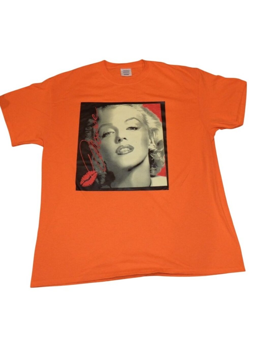 Vintage Marilyn Monroe Lipstick Orange T-Shirt Adult Size XL Pop Actress Tee